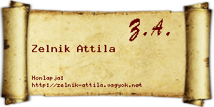 Zelnik Attila névjegykártya